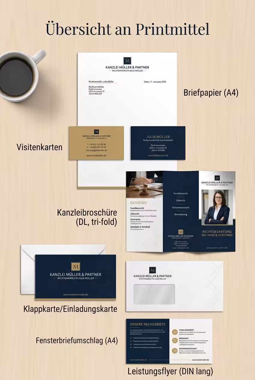 Printdesign für Rechtsanwälte